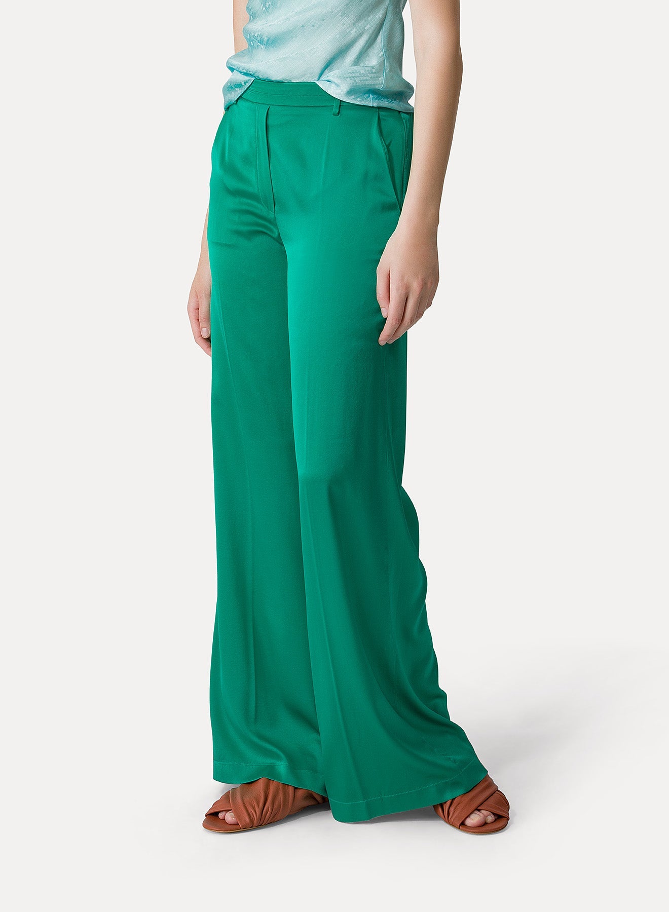 Pantalon large en satin de soie - Boreale
