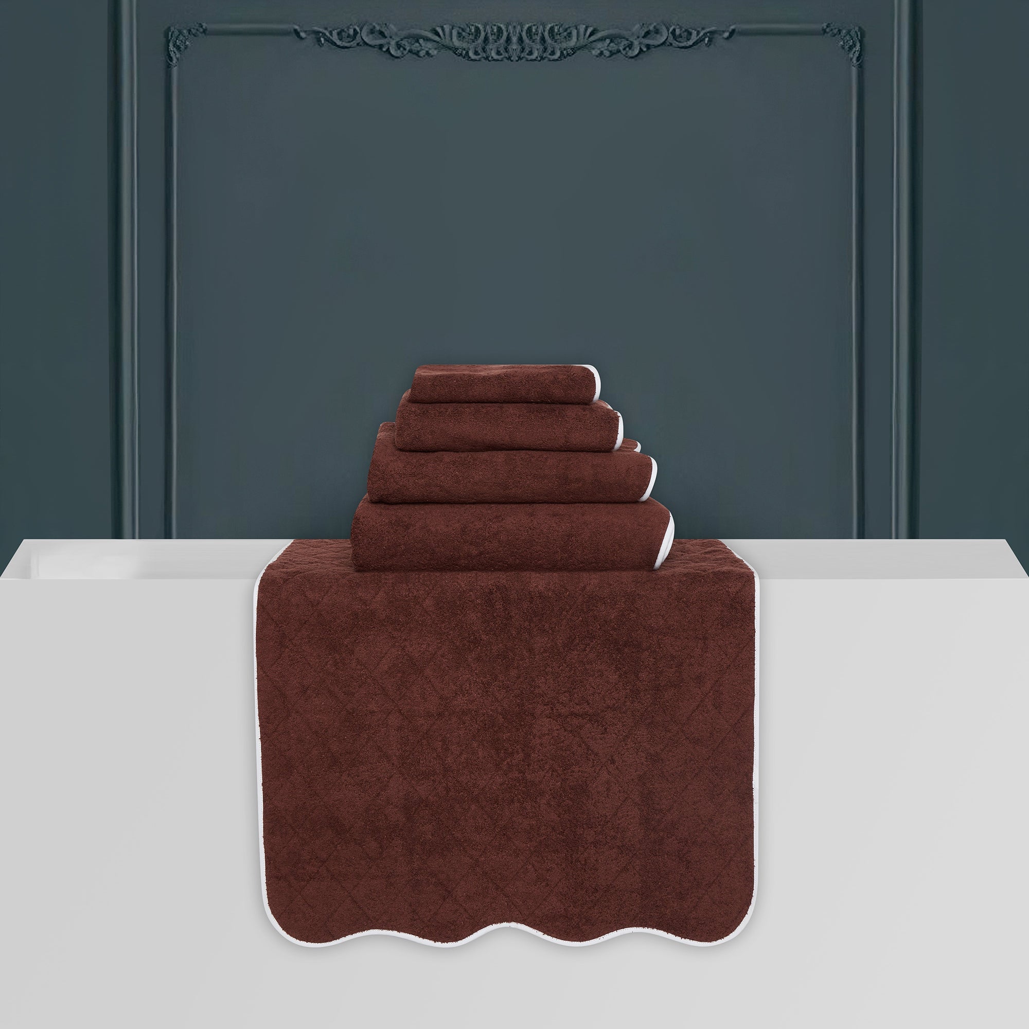 Bath universe Uni liseré - Dark brown & Brown