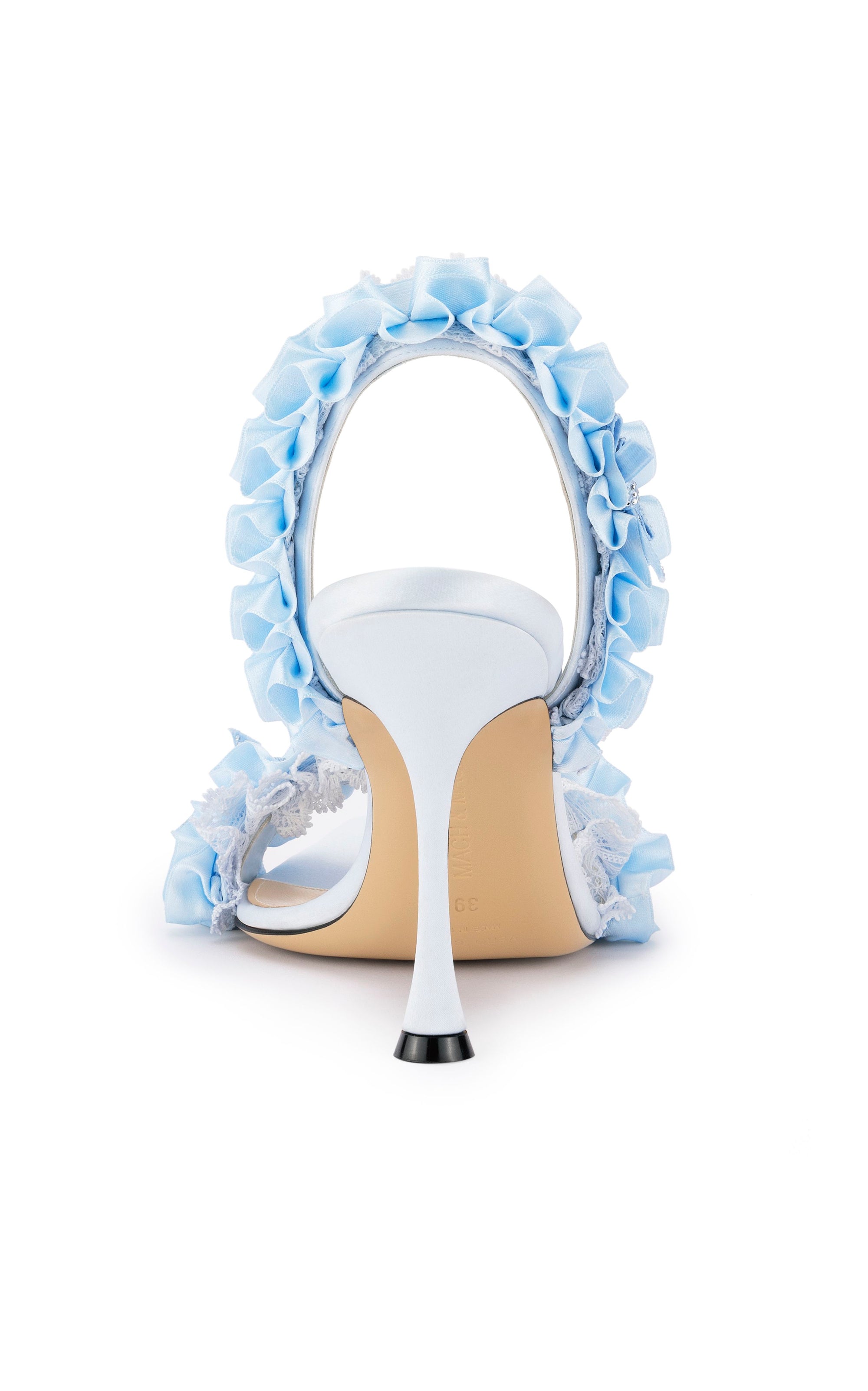 Antoinette 95 silk & rhinestone Slingback - Sky Blue