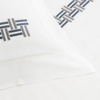 BASKET WEAVE EMRBOIDERY / DOUBLE HOUSSE DE COUETTE SET AVEC 2 TAIE D'OREILLER 50X80  AVEC UN DRAP PLAT