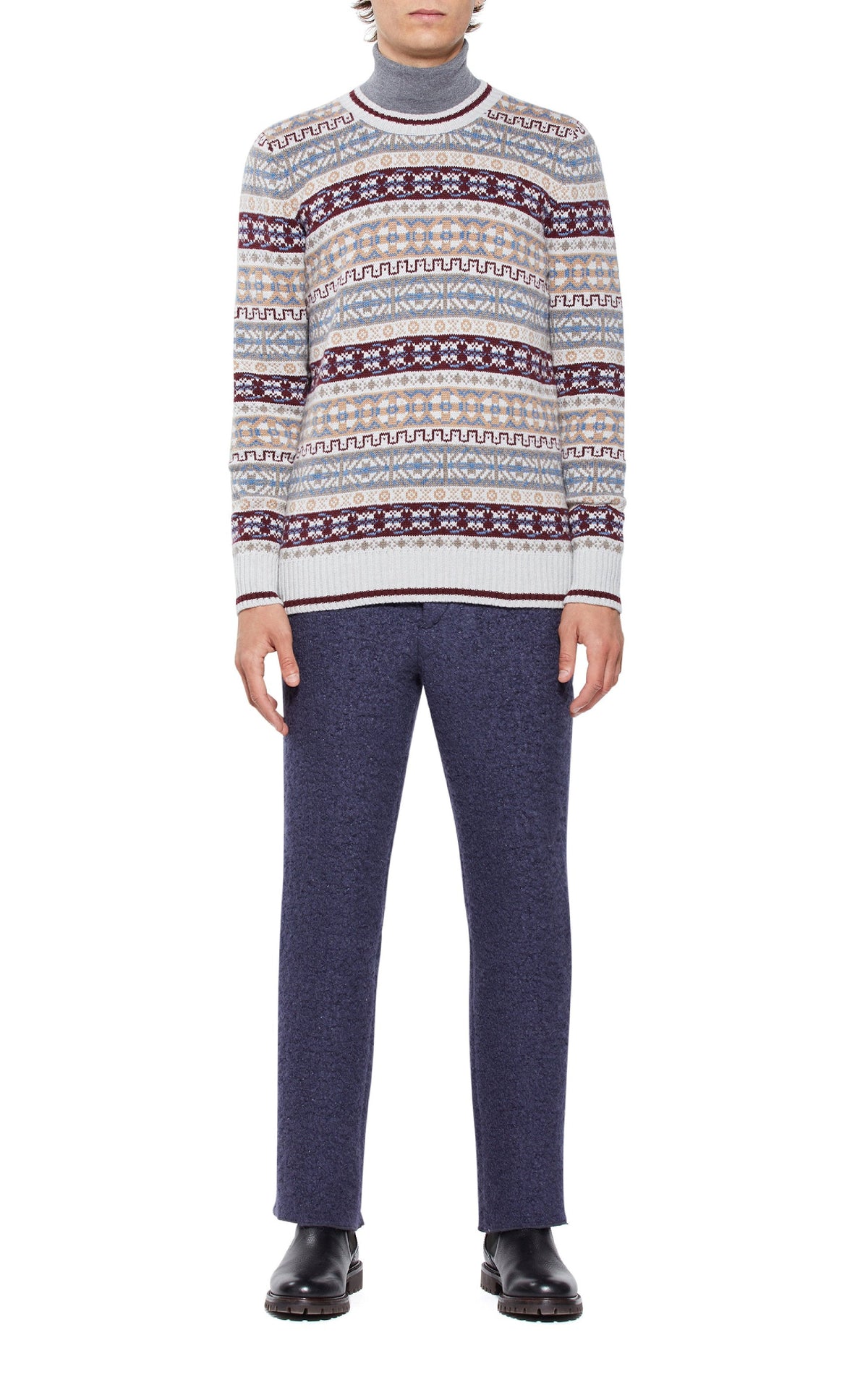 Arlo Pant en bleu marine foncé cachemire bouclette
