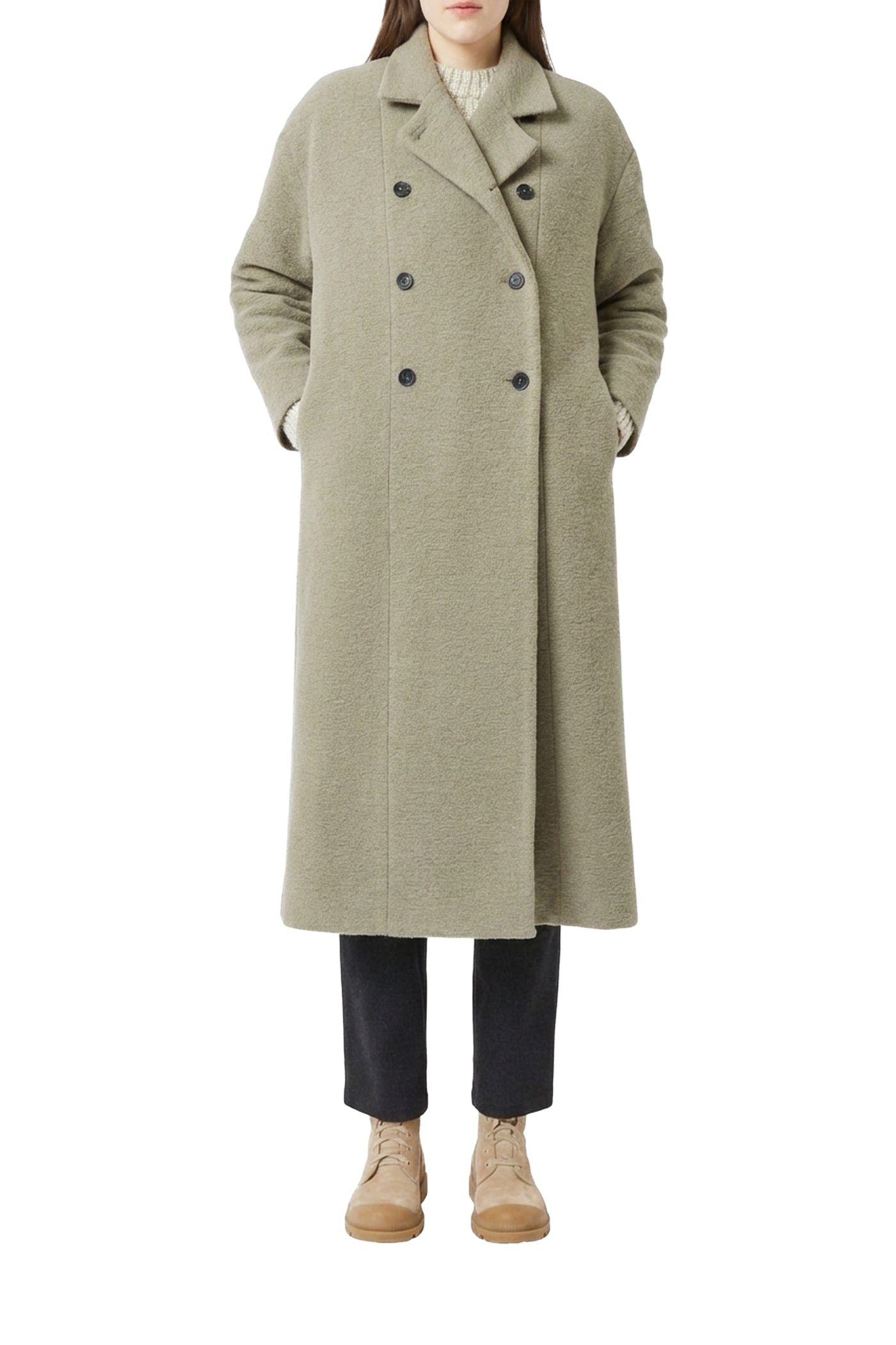 Manteau Matilda Albert en laine - Galet