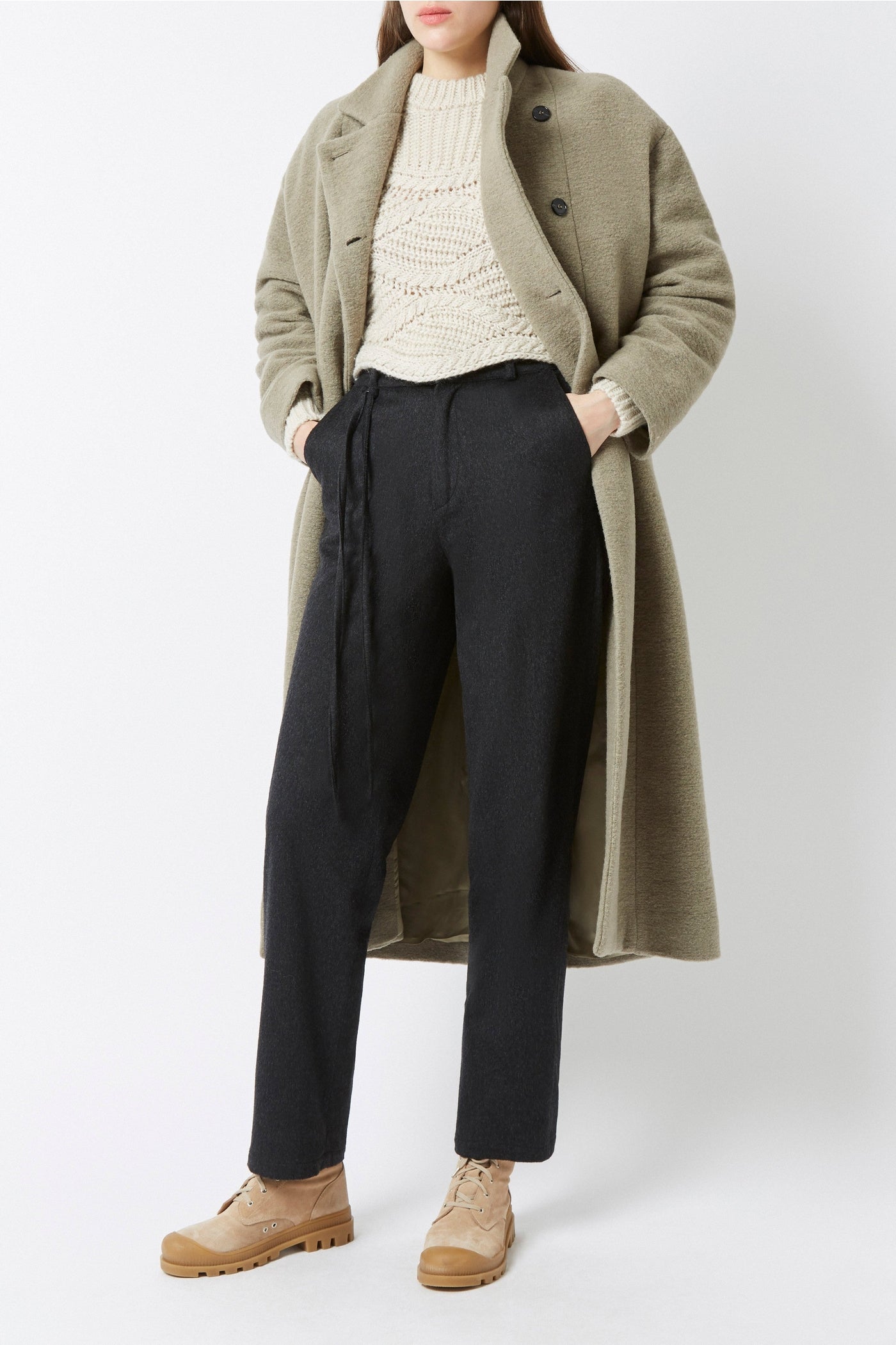 Manteau Matilda Albert en laine - Galet