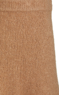 Pablo Boucle Skirt en camel bouclette cachemire soie fil