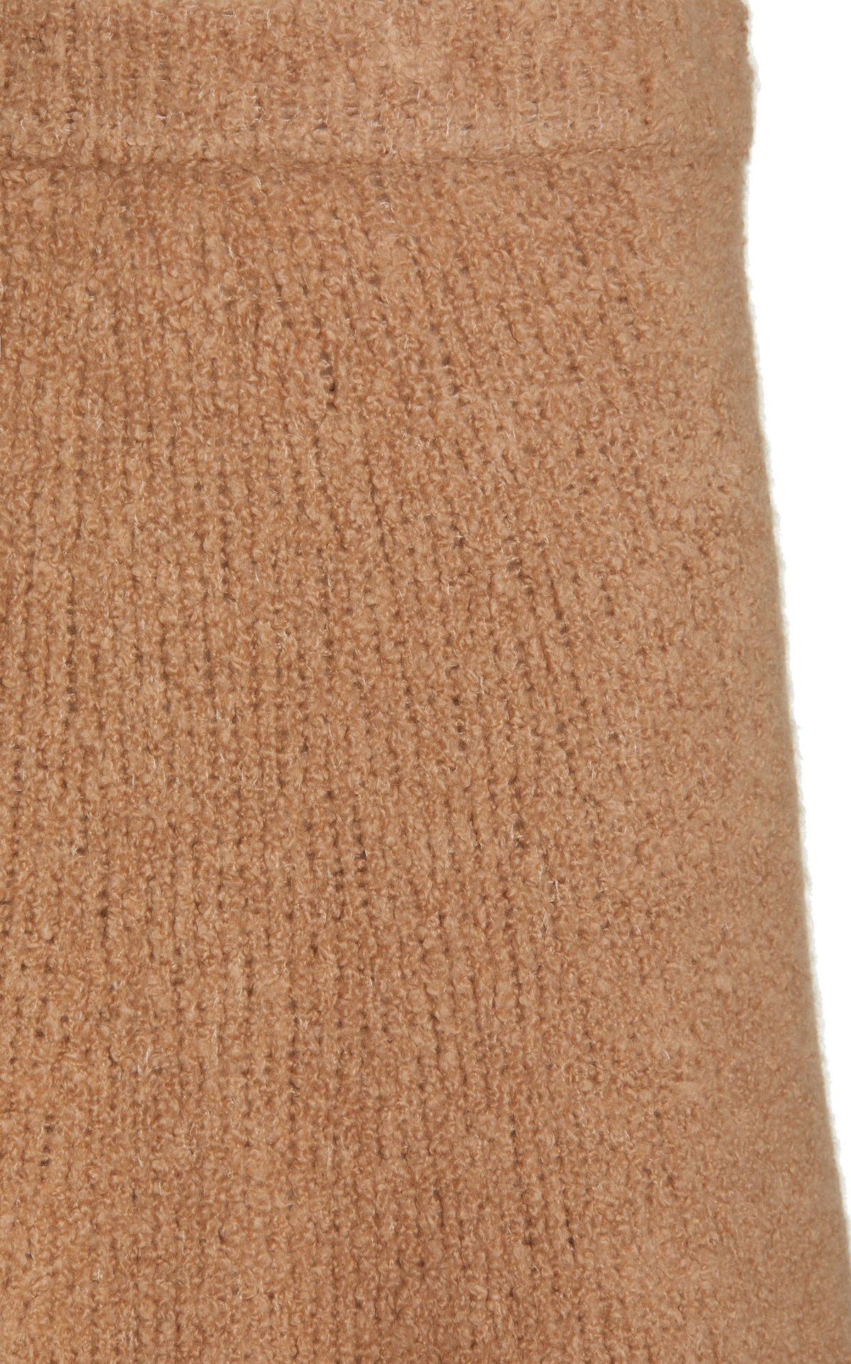 Pablo Boucle Skirt en camel bouclette cachemire soie fil
