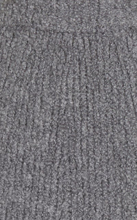 Pablo Boucle Skirt en dark gris chiné bouclette cachemire soie fil