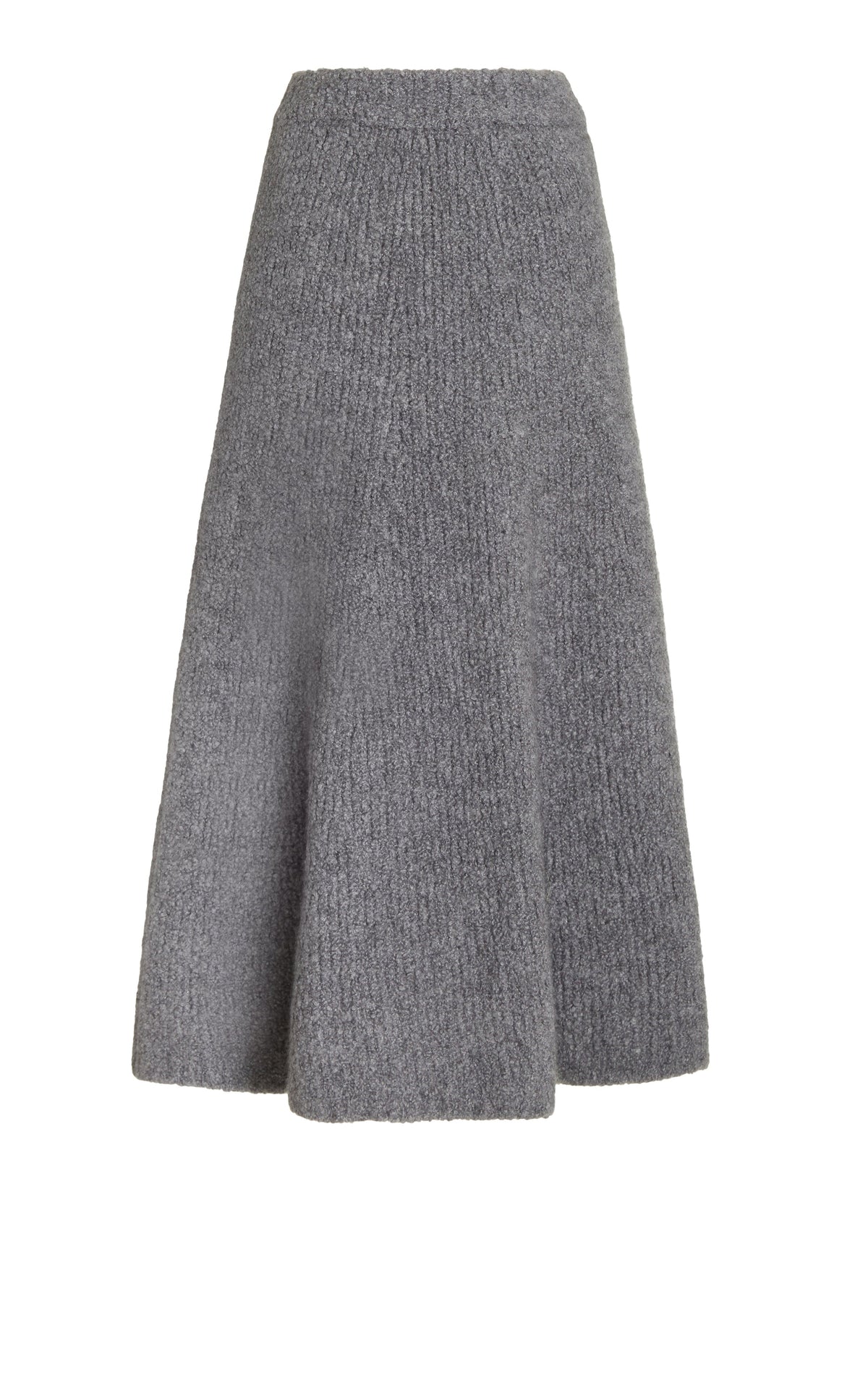 Pablo Boucle Skirt en dark gris chiné bouclette cachemire soie fil