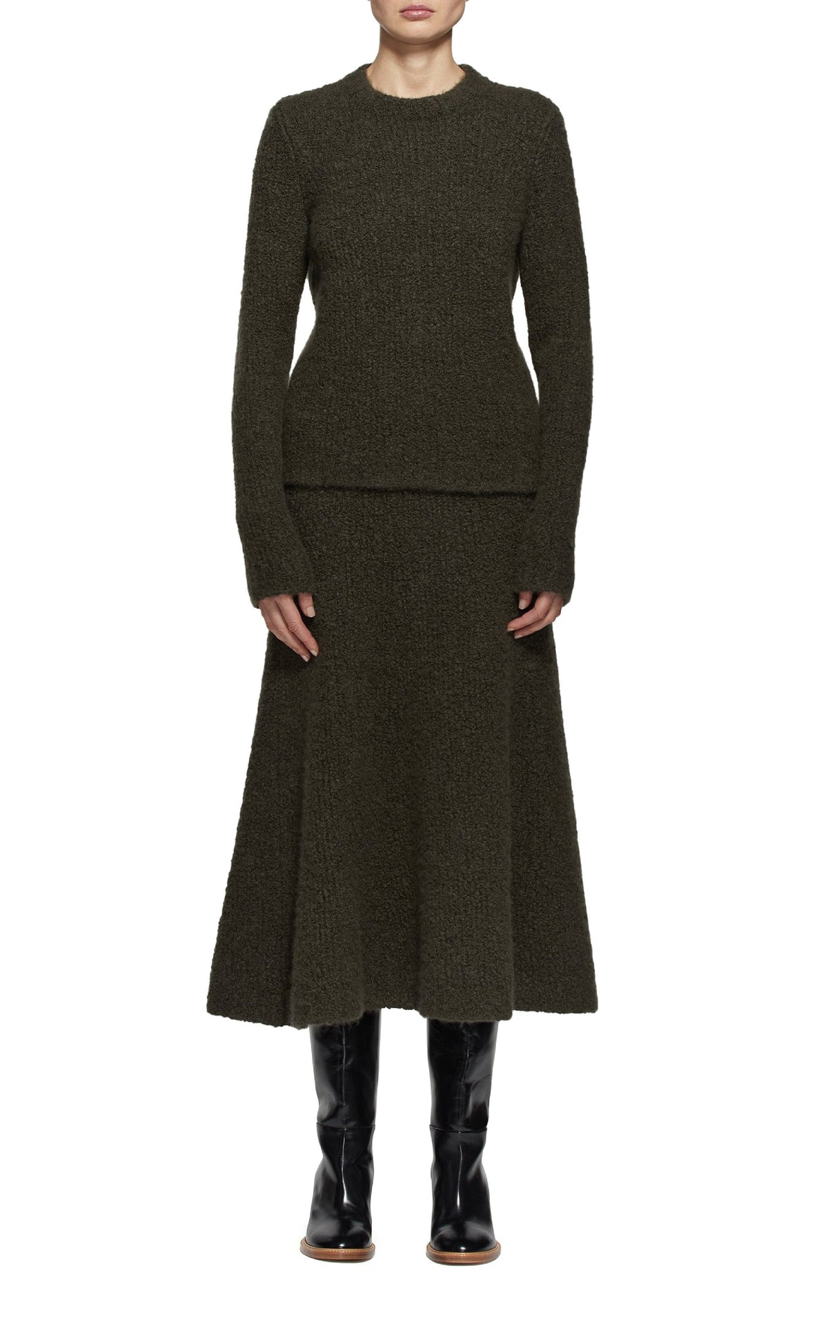 Olive / Jupe Pablo en cachemire - Olive