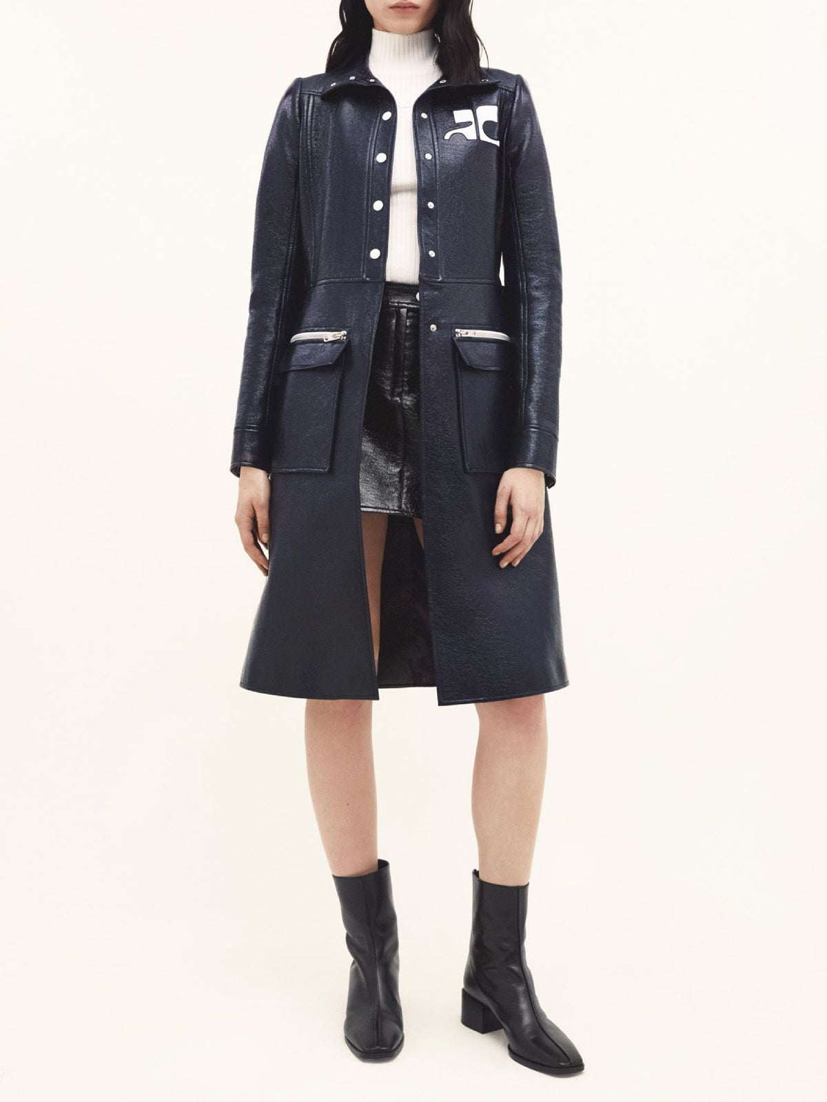 Manteau iconique en vinyle - Night Blue