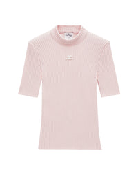 Pull Réédition manches courtes col rond - Rose Pale