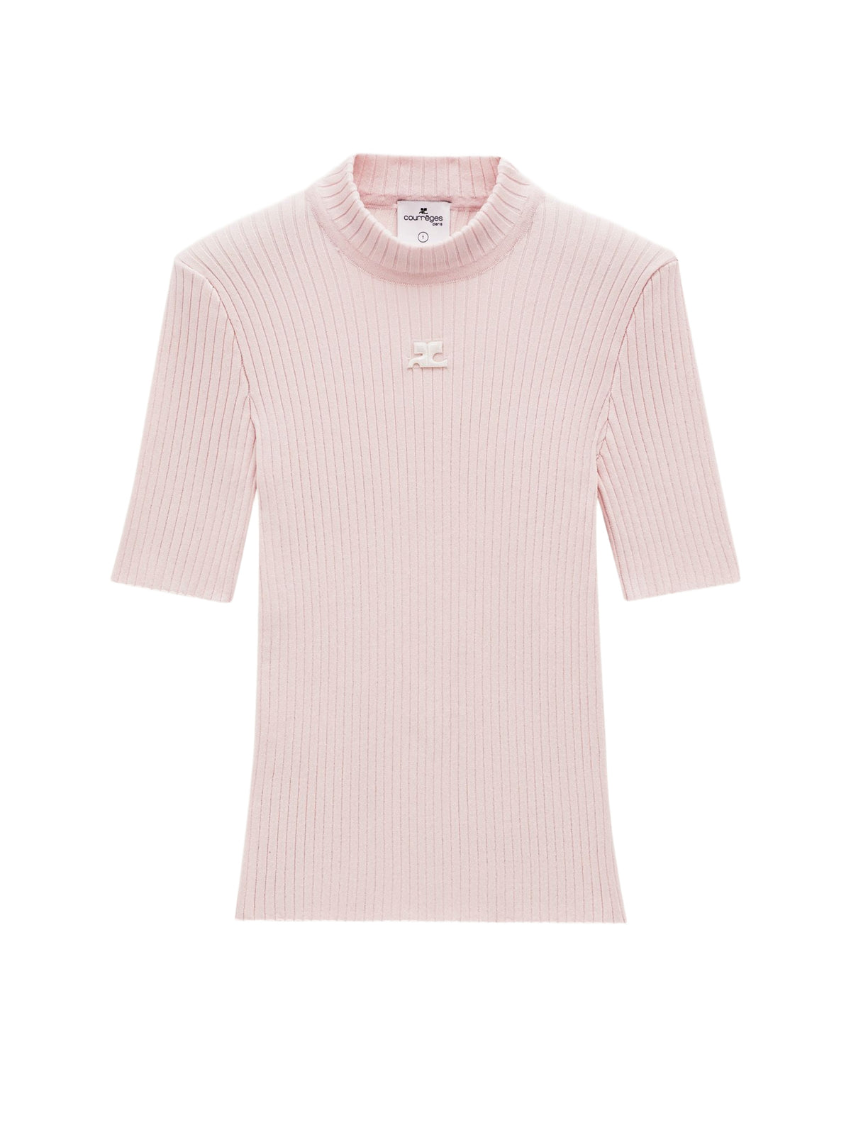 Pull Réédition manches courtes col rond - Rose Pale