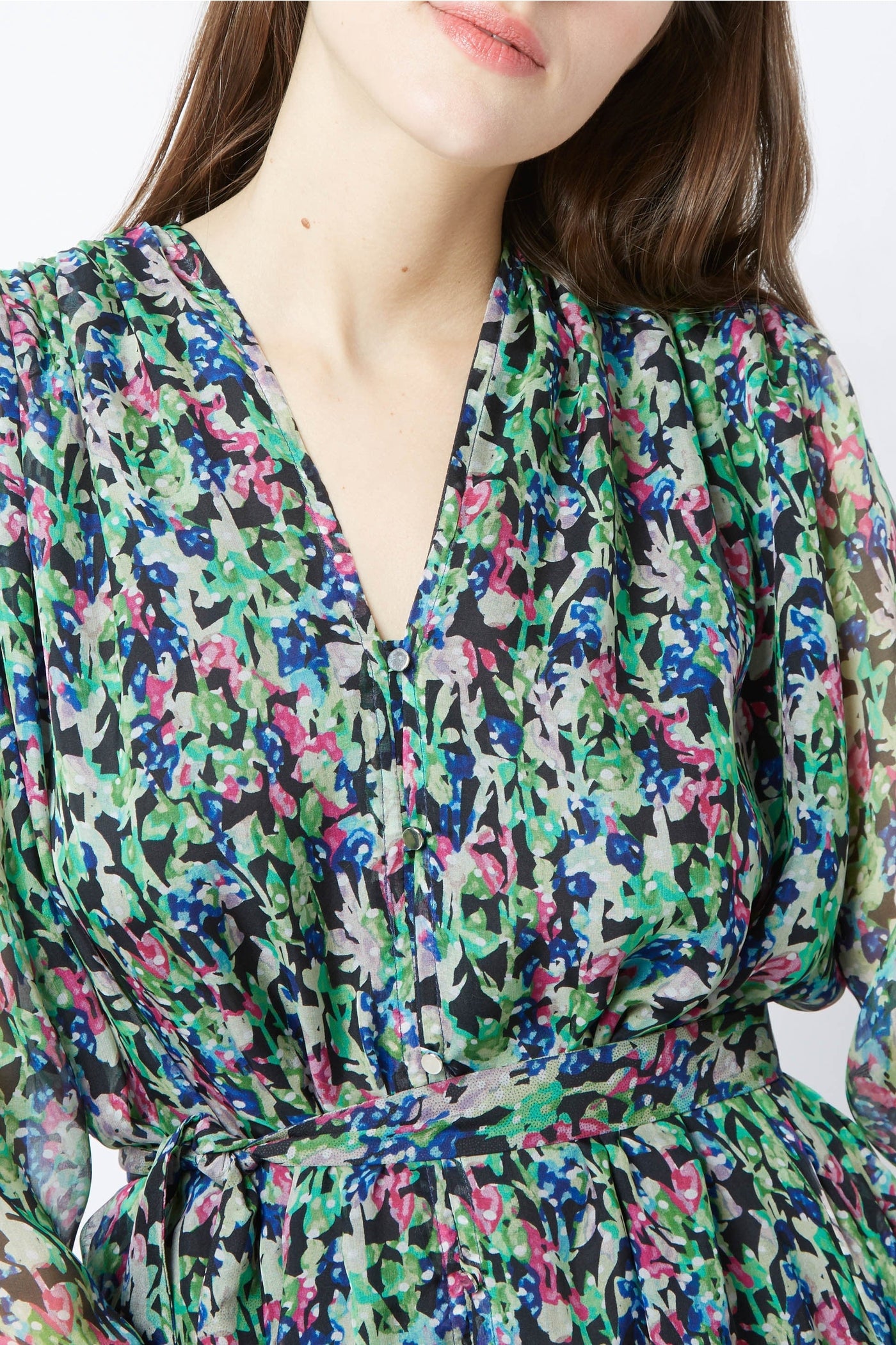 Robe midi Edward Monaco en soie - Vert