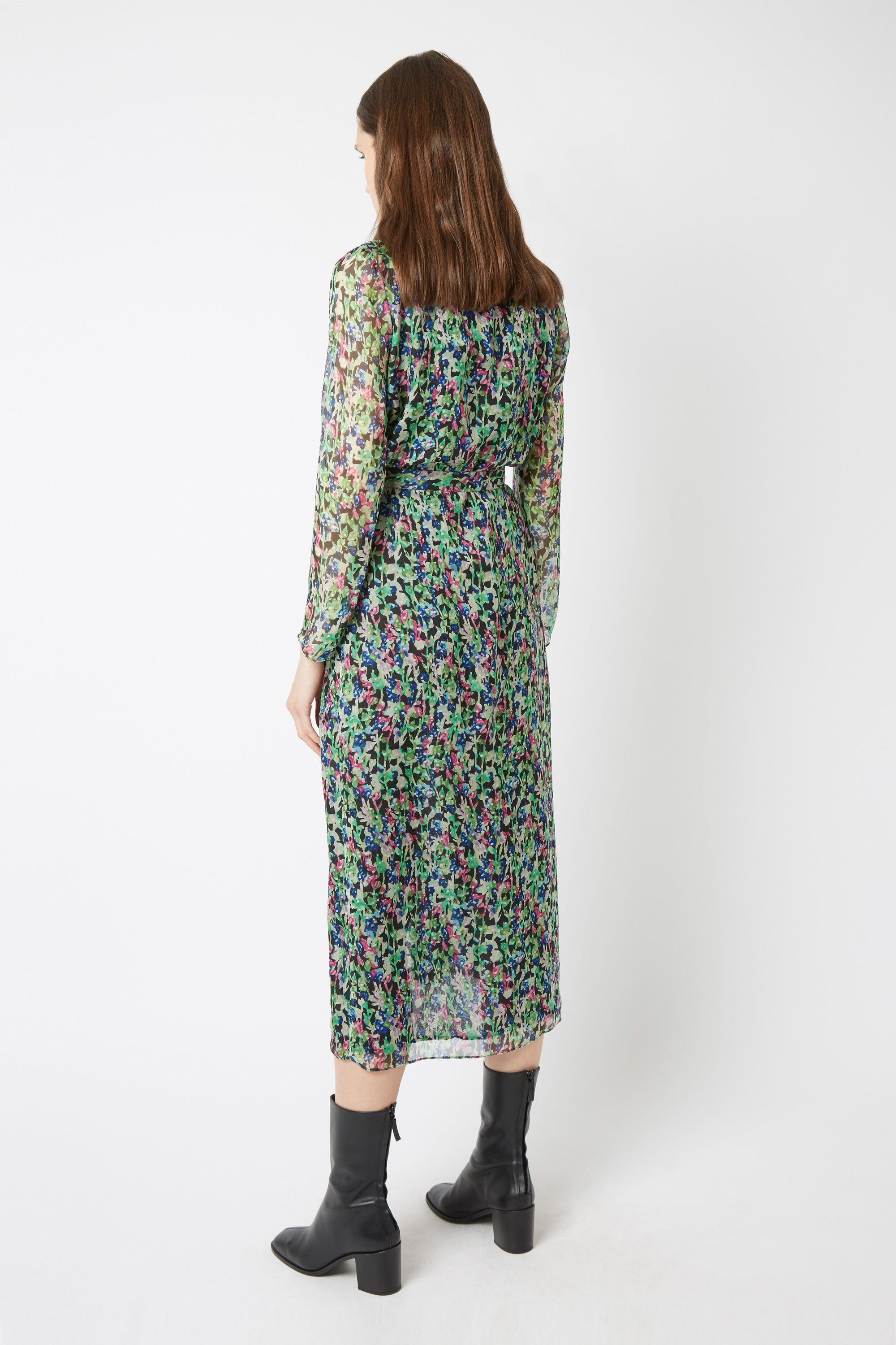 Robe midi Edward Monaco en soie - Vert