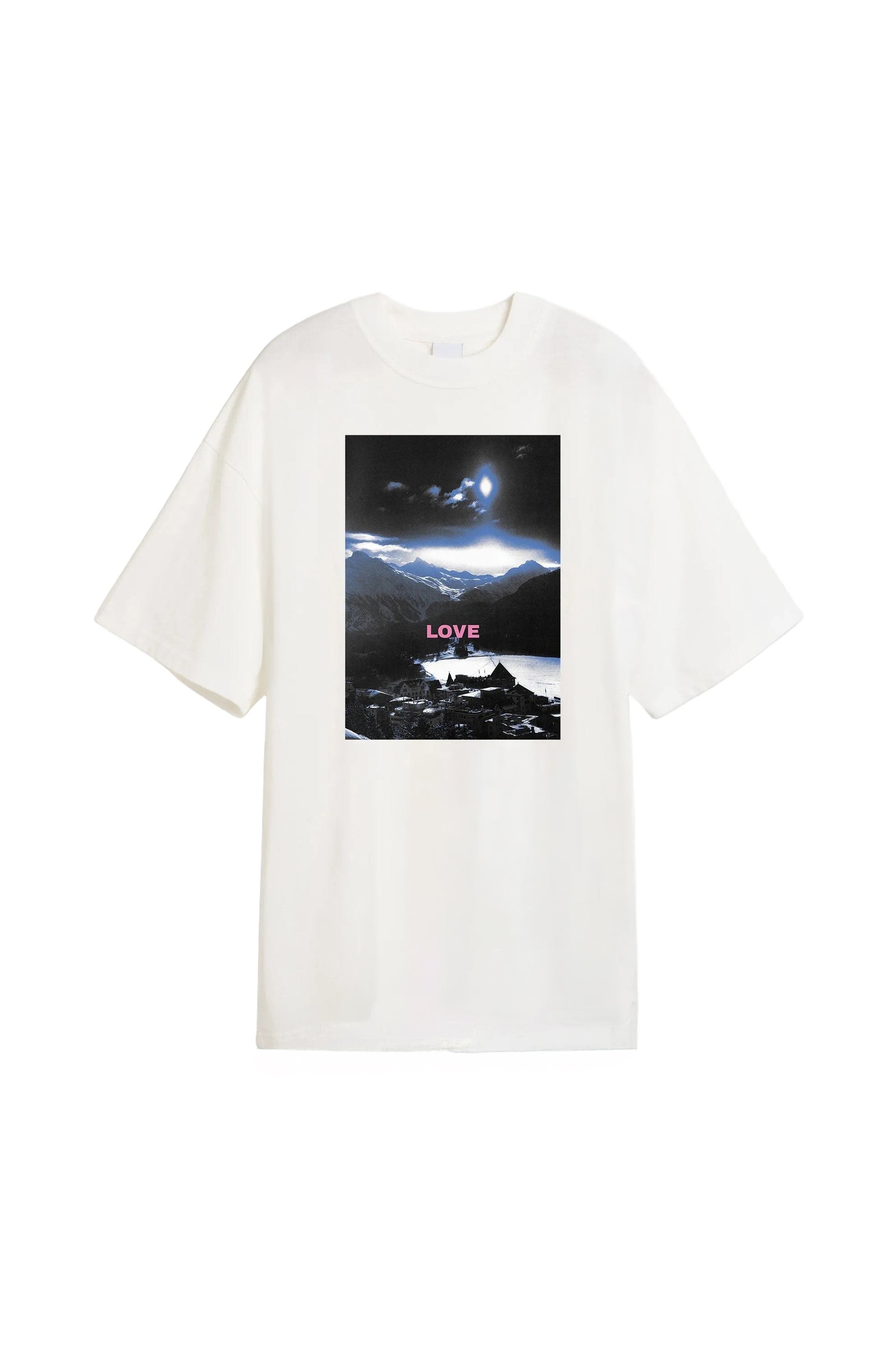 T-shirt oversize Love - Blanc
