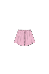 Drawstring Embroidered Mini Short - Orchid