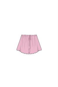 Drawstring Embroidered Mini Short - Orchid