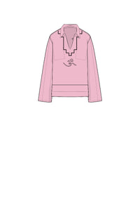 Oversized Embroidered Tunic - Orchid