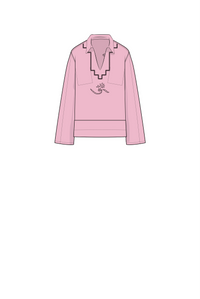 Oversized Embroidered Tunic - Orchid