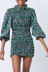 Robe courte Sienna Monaco en soie - Vert