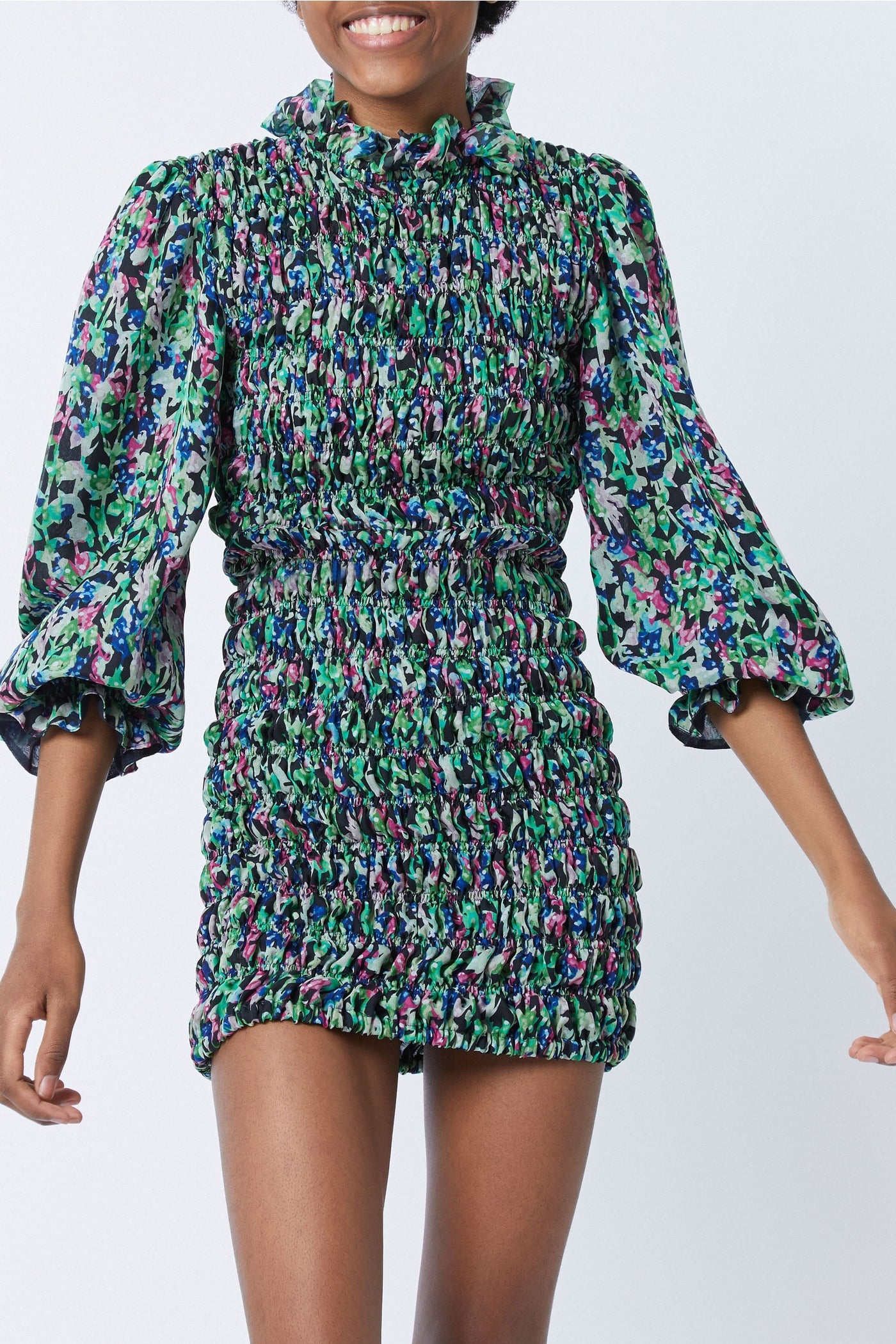 Robe courte Sienna Monaco en soie - Vert
