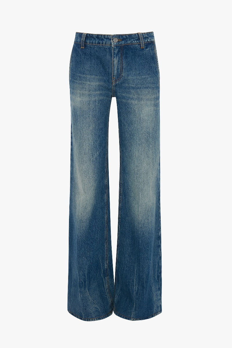 Low Waist Straight Leg Jean - Vintage Indigo