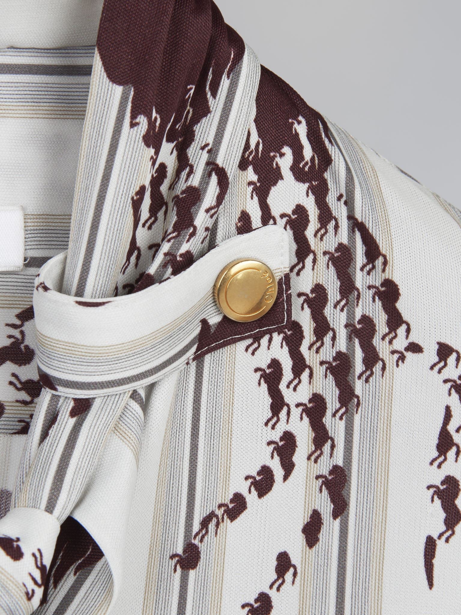 Blouse lavallière - White Brown