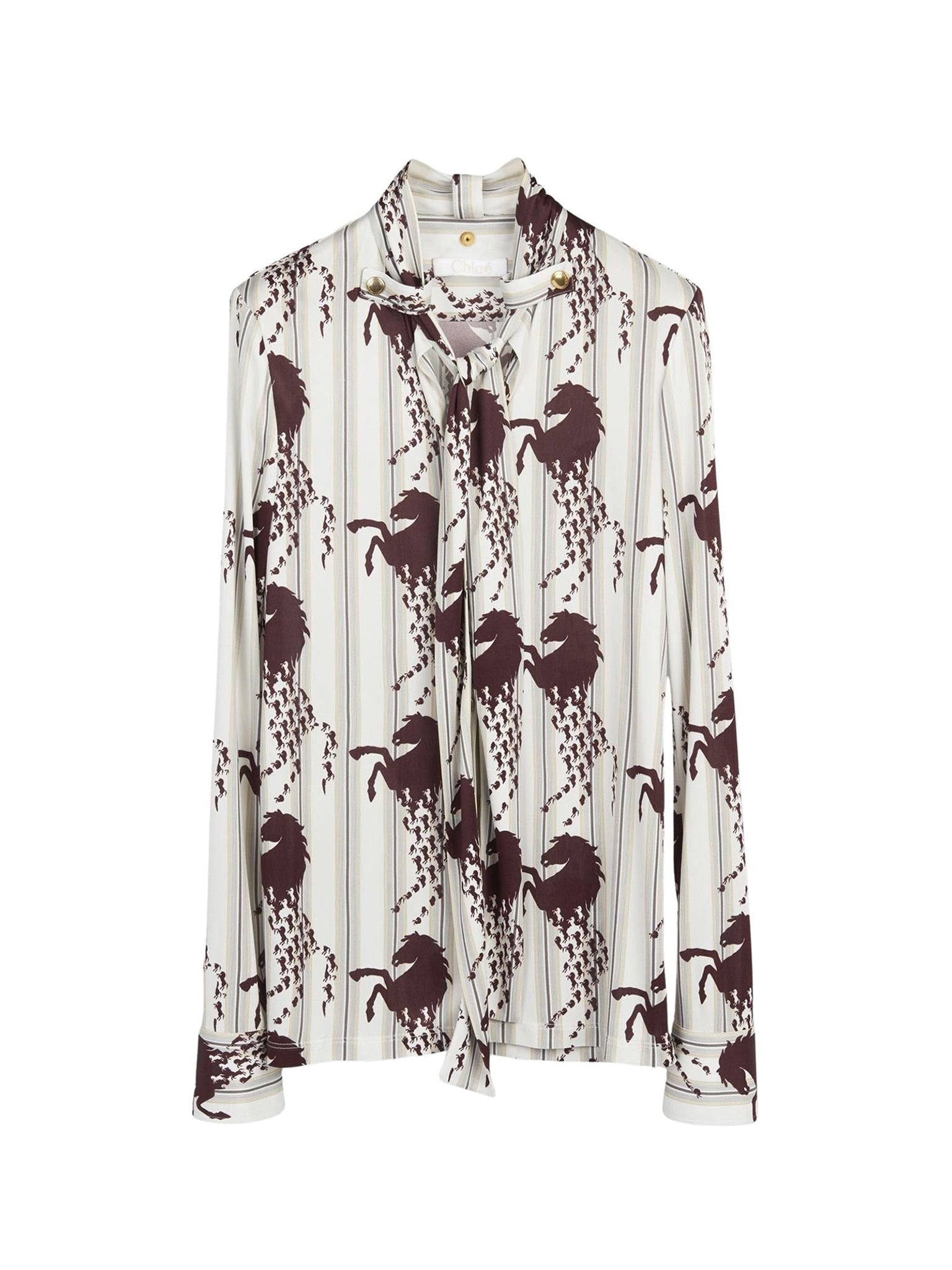 Blouse lavallière - White Brown