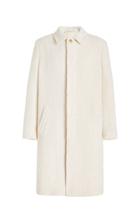 Paddington Overcoat en ivoire eco cachemire bouclette