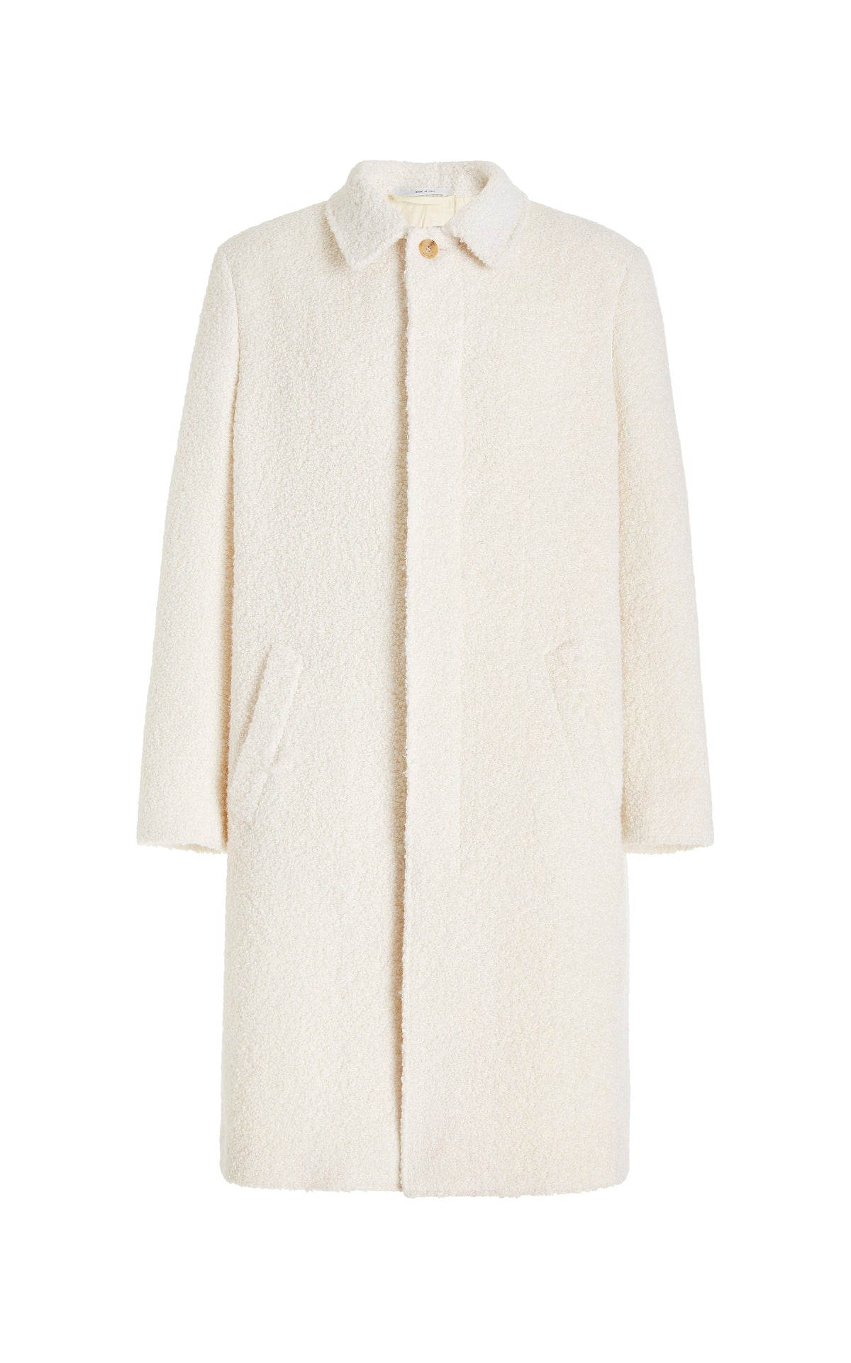 Paddington Overcoat en ivoire eco cachemire bouclette