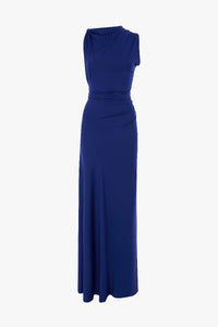 Sleeveless Draped Gown - Bright Indigo