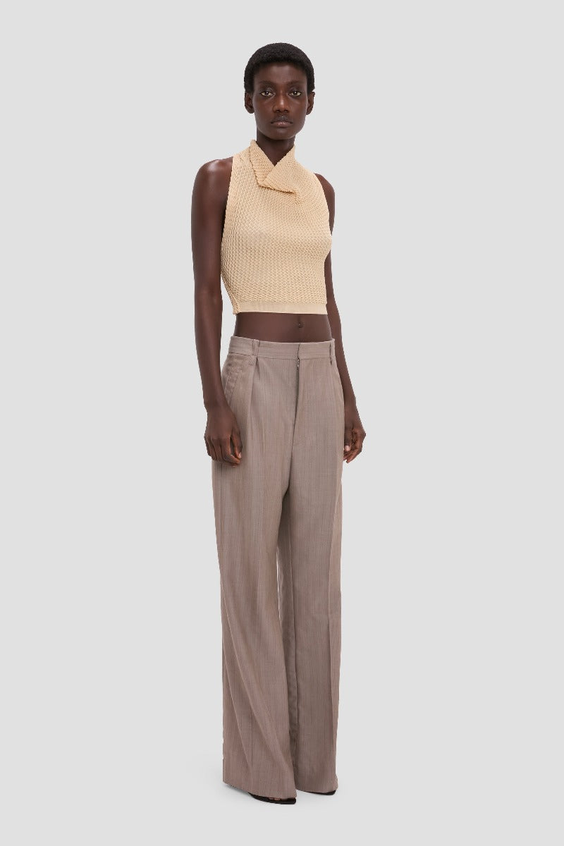 Draped Sleeveless Top - Sandstone
