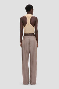 Draped Sleeveless Top - Sandstone