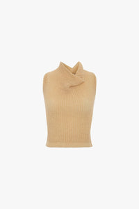 Draped Sleeveless Top - Sandstone