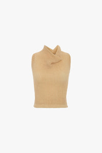 Draped Sleeveless Top - Sandstone