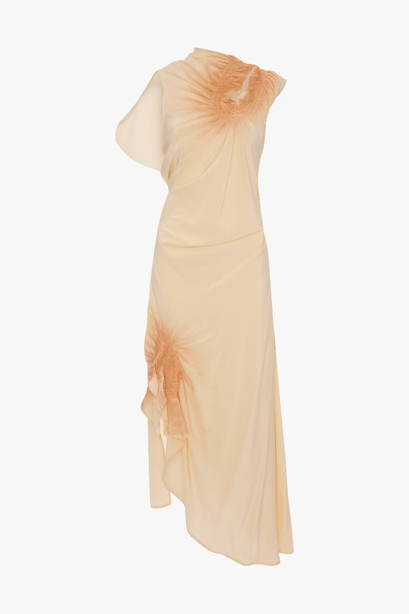 Smocked Sleeveless Dress - Sandstone