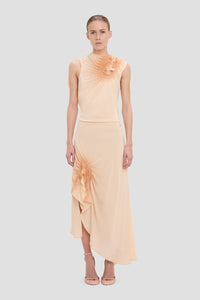 Smocked Sleeveless Dress - Sandstone