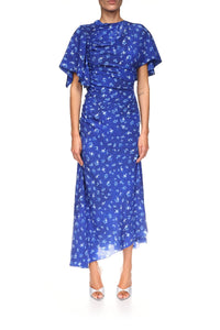 Smocked Short Sleeve Dress - Indigo