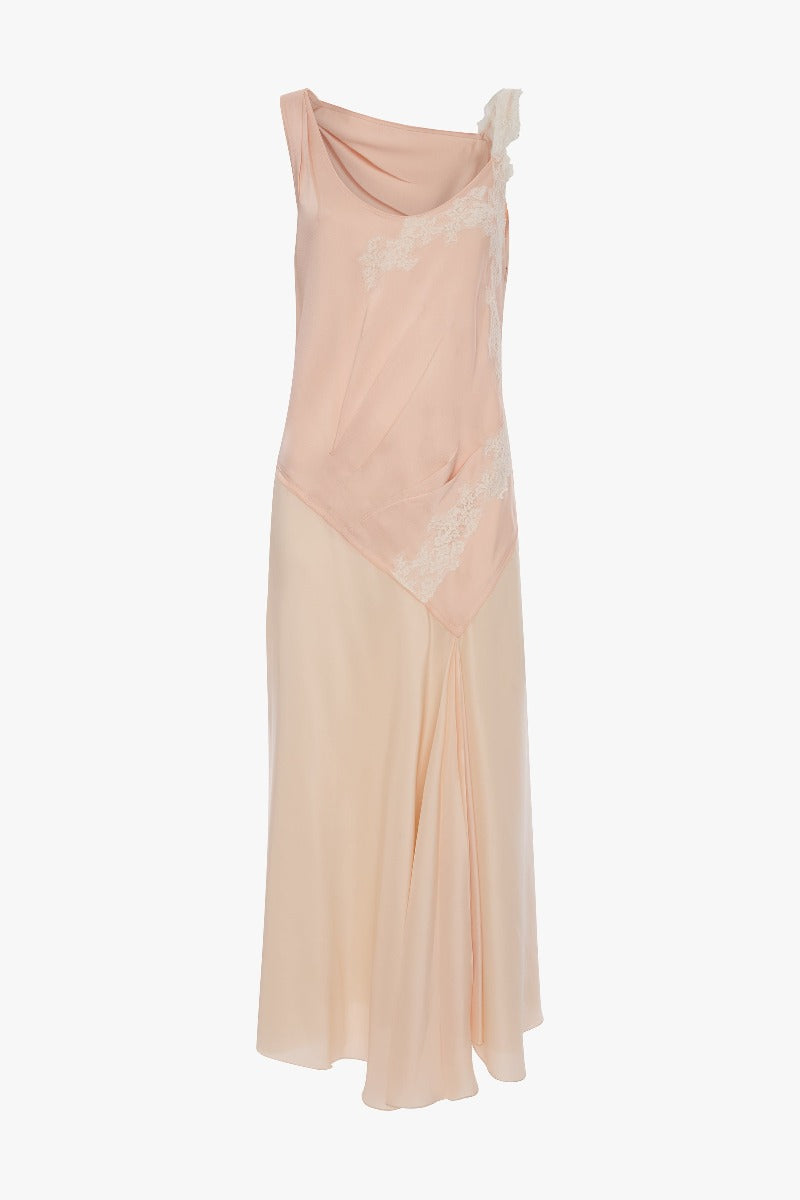 Asymmetric Lace Detail Dress - Blossom