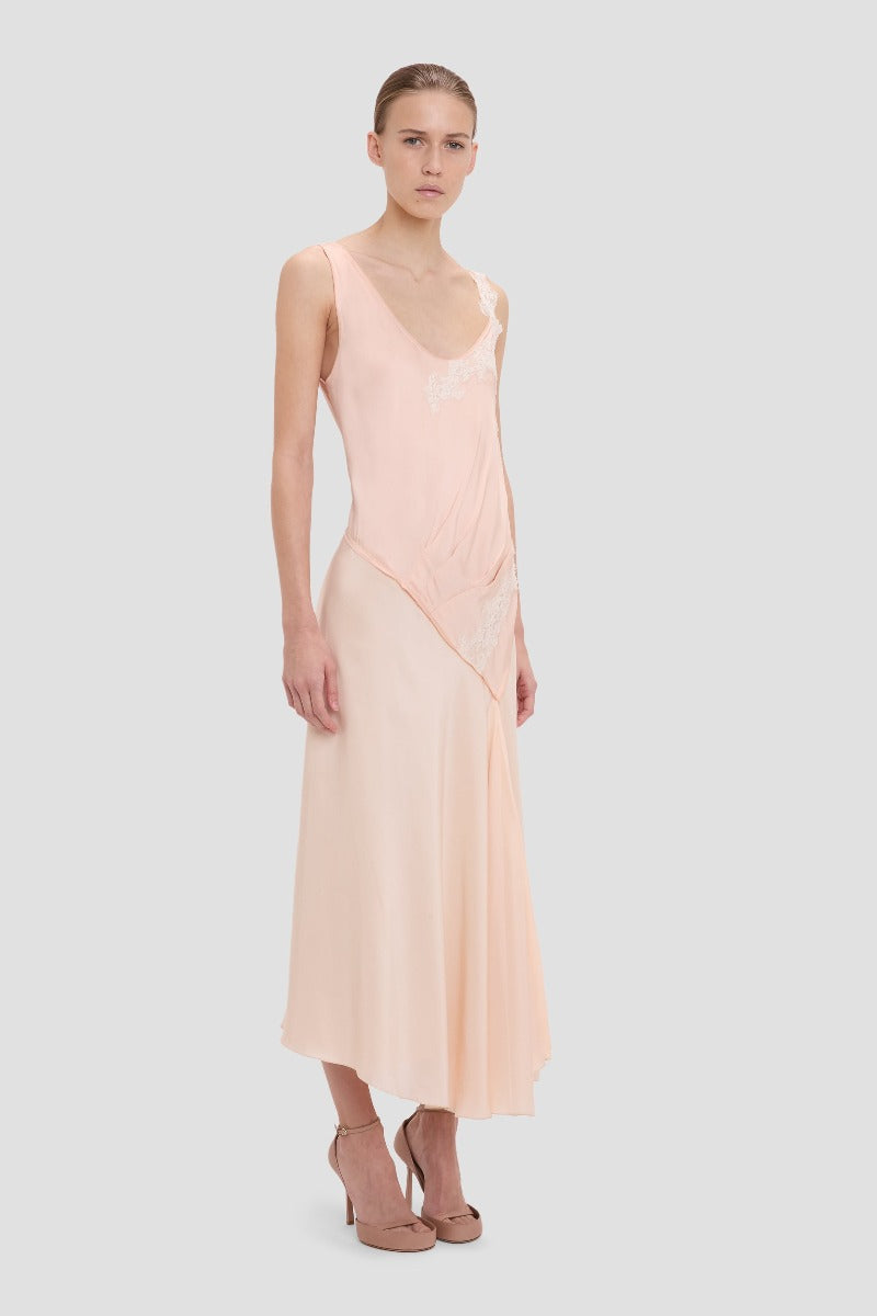 Asymmetric Lace Detail Dress - Blossom