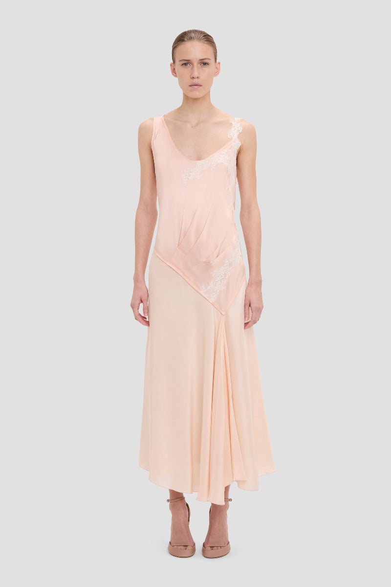 Asymmetric Lace Detail Dress - Blossom