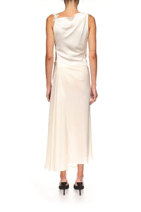 Asymmetric Lace Detail Dress - Ivory