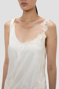 Asymmetric Lace Detail Dress - Ivory