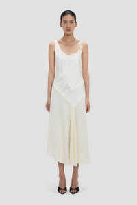 Asymmetric Lace Detail Dress - Ivory