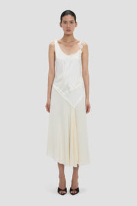 Asymmetric Lace Detail Dress - Ivory