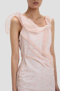 Shoulder Loop Midi Dress - Sketched Ditsy Blossom