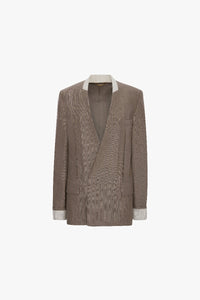 Collarless Folded Tailored Jacket - Limestone
