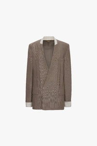 Collarless Folded Tailored Jacket - Limestone