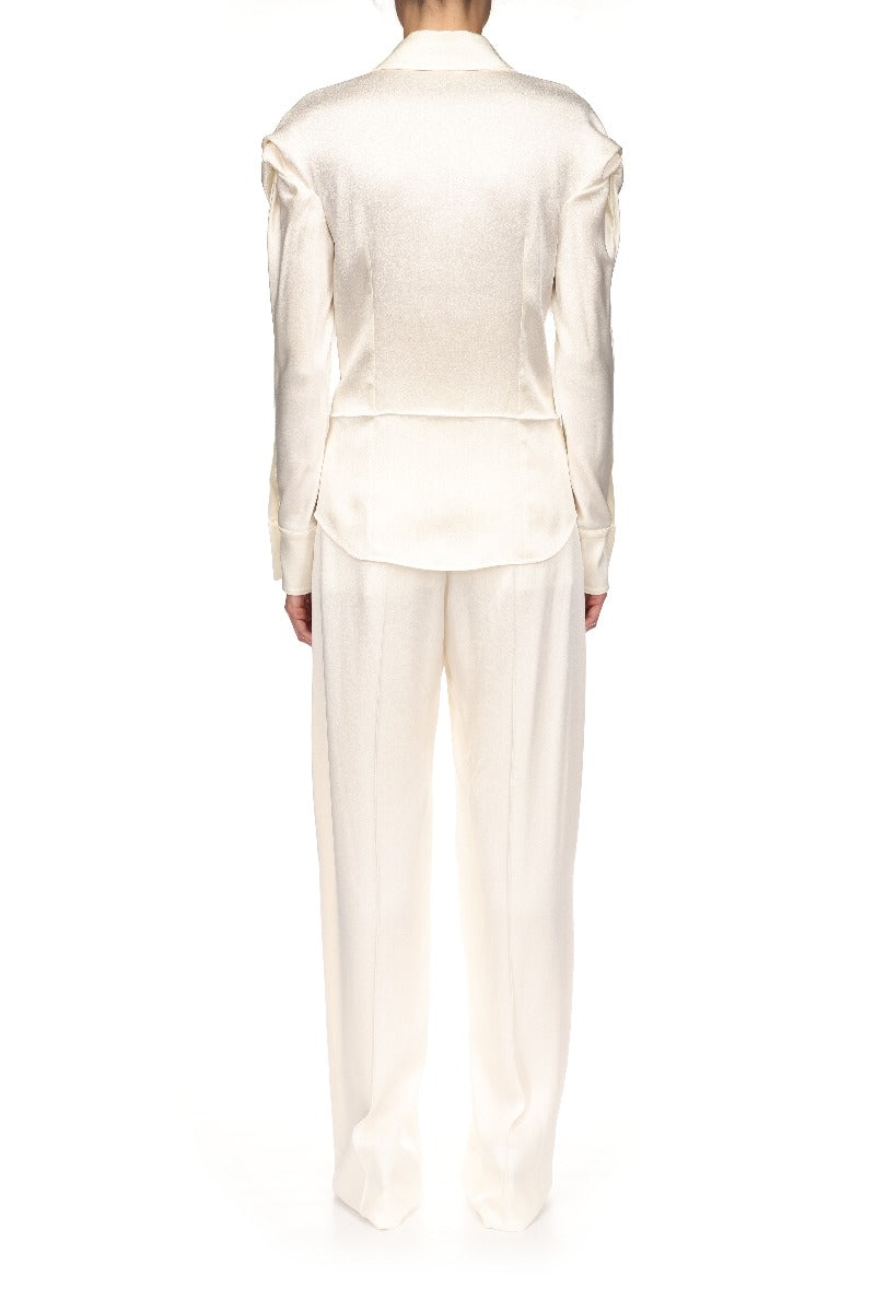 Twist Shoulder Blouse - Ivory
