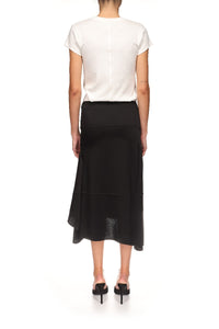 Asymmetric Drape Skirt - Black
