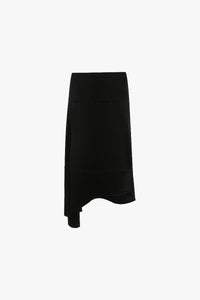 Asymmetric Drape Skirt - Black